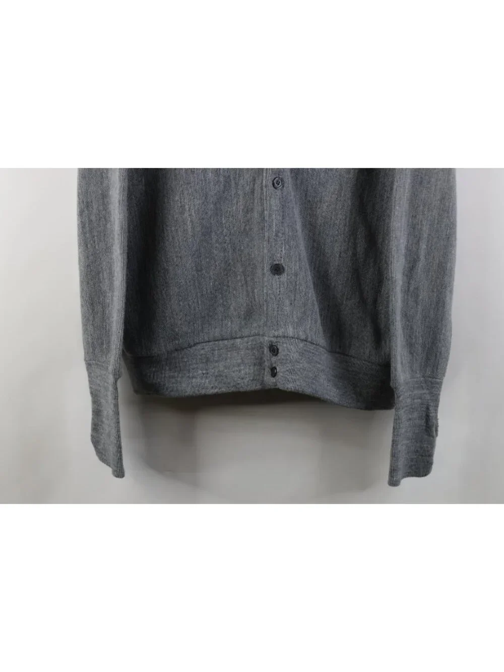 Vintage 90s Streetwear Mens XL Blank Kurt Cobain Knit Cardigan Sweater Gray USA